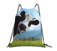 Mochila de Cuerda, Vaca Linda Bolsa de Cuerdas Casual Manera Bolsa de Gimnasia para Yoga Vacaciones Playa 36X42cm