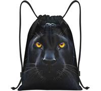 Mochila De Cuerdas Fotografía De La Cara De Un Leopardo Negro Bolsas De Gimnasia Unisex Mochila Deportiva Deportiva Bolsas De Cuerdas para Viajar Gimnasia Gimnasio 36X42Cm