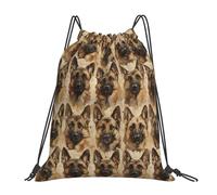 Mochila De Cuerdas Pastor Alemán Mochila Deportiva Durable Bolsas De Cuerdas Unisex Bolsas De Gimnasia para Viajar Yoga Playa 36X42Cm