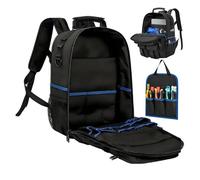Mochila de electricista genérica, rígida, con múltiples bolsillos, mochila eléctrica y resistente para técnico, construcción, electricista, fontanero, bricolaje, e industrial