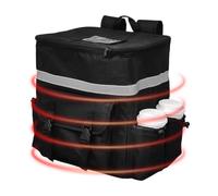 Mochila De Entrega De Comida - Bolsa Térmica Engrosada Para Exterior De | Bolsa De Comida De Pizza Caliente Aislada De Doble Hombro | Bolsa De Entrega Impermeable Con Bolsillos Para 4 Tazas Para