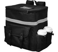 Mochila De Entrega De Comida - Transportador De Pizza Impermeable, Bolsa Organizador Al Aire Libre | Mochila De Almacenamiento De Comida Caliente Con Cuatro Bolsillos De Taza Para Restauración, Voy