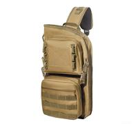 Mochila de entrenamiento de campo de un solo hombro para actividades al aire libre, bolsillo superior de nailon resistente con cierre de gancho, correas inferiores de almacenamiento, trabillas