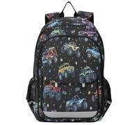 Mochila de escuela secundaria para niños, diseño de camión monstruo, para adolescentes, jardín de infantes, resistente, impermeable, ligera y duradera