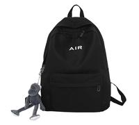 Mochila de estudiante Mochila de estudiante Mochila simple con gran capacidad y lindo colgante mochilas hombres, Negro , Einheitsgröße, Mochilas de viaje