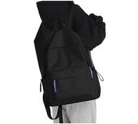 Mochila de estudiantes, mochila monocolor para hombres y mujeres, mochila ligera y bonita, mochila de guardería para niñas con nombres, Negro , Talla única para todos, Mochilas rucksack