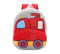 Mochila de felpa con diseño de camión de bomberos, ligera, plegable, 20 cm, mochila de camping de poliéster con cremallera, ideal para viajes al aire libre y mochilas para niñas 12, rojo, 26, Mochilas