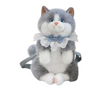 Mochila De Felpa De Gato Realista: Felpa De Gato De Peluche Realista, Mochila En Forma De Mascota Con Correas Desmontables, Linda Y Elegante, Lo Suficientemente Espaciosa Para Guardar Artículos, Adecu