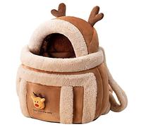 Mochila de felpa transpirable para perros de invierno al aire libre, bolsa de viaje gruesa y cálida para perros