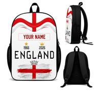 Mochila de fútbol personalizada 2026 con tu nombre y diseño de la selección nacional ideal para aficionados, mochilas escolares ligeras bolsas de viaje prácticas para hombre mujer niño (E-ngland)
