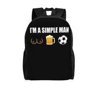 Mochila de fútbol Soy un hombre simple para mujeres Hombres Escuela Estudiante de universidad adapta a portátiles de 15 pulgadas Deportes Bolsas de fútbol Ocio Regalos de vacaciones al aire libre