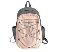 Mochila de gran capacidad con cremallera y cordón elástico para adolescentes y estudiantes de secundaria, Como se muestra en la imagen