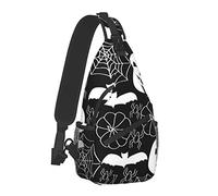 Mochila de Gran Capacidad para el Pecho con diseño de Feliz Halloween, Disfraces, Calabaza, Calavera, para Hombres y niños, Divertida Mochila Cruzada con Correa Ajustable para Senderismo, Deportes al