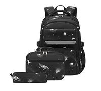 Mochila De Gran Capacidad para Mujer con Bolsa Almuerzo Caja Bolígrafos Mochila Estampado Estrellas Libro Escolar Viaje Fin Semana Almuerzo Escolar Estampado