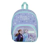 Mochila de guardería Disney Frozen para niña, personalizable con nombre, mochila para niña con bolsillo delantero, 2 compartimentos, Mochila Turquesa Pastel - Frozen