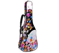 Mochila de guitarra con correa de hombro ajustable para guitarra de debajo de 42 pulgadas de bajo clásica guitarra folk rosa hada mariposa niña
