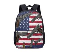 Mochila de hockey vintage de 17 pulgadas, bandera patriótica americana, bolsa de hockey sobre hielo para la escuela, niños, mochila deportiva con diseño de disco, 05., L, Minimalista