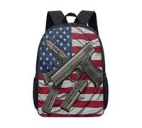 Mochila de hockey vintage de 17 pulgadas, bandera patriótica americana, bolsa de hockey sobre hielo para la escuela, niños, mochila deportiva con diseño de disco, 06., L, Minimalista
