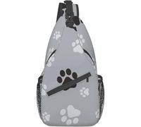 Mochila de hombro ajustable con estampado de garras negras y grises, sin costuras, con estampado de huellas de animales, viajes, senderismo