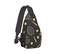 Mochila de hombro con honda para mujeres y hombres, mochila de viaje antirrobo multiusos, bolsa de camping al aire libre, mochila táctica, divertidas raquetas de tenis coloridas y pelotas de tenis,