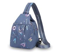 Mochila de hombro convertible antirrobo ergonómica con correa ajustable para senderismo, ciclismo y exploración de la ciudad, antirrobo, bolsa cruzada de nailon con correa ajustable, grande, Letra de