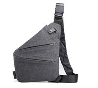 Mochila de Hombro, Mochila de Pecho, Mochila Informal de Senderismo, Mochila Bandolera multifunción antirrobo for Hombre y Mujer.(Gris,Left)