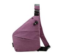 Mochila de Hombro, Mochila de Pecho, Mochila Informal de Senderismo, Mochila Bandolera multifunción antirrobo for Hombre y Mujer.(Purple,Left)