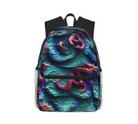 Mochila de impresión de patrón de dragón mágico 3D para mujeres hombres, mochila para ordenador portátil, bolsa de computadora, mochila casual bolsa de viaje, negro, talla única, Negro 1, One Size