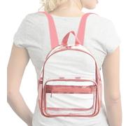 Mochila de jardín de infancia transparente, gran capacidad a través de la mochila | 3 colores Back Pack Book bolsa para la escuela primaria/secundaria que acepta un asa, correa para el