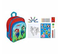 Mochila de Jardín Infantil de Undercover Super Mario para Niños - Personalizada con Nombre - Mochila Infantil con Bolsillo Frontal - 2 Compartimentos 25x31x10 cm, 25 x 31 x 10 cm