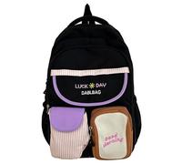 Mochila De La Escuela Adolescencia Estética Color Contraste Gran Capacidad Daypack Múltiples Bolsas Bolsillo Bolsa para La Escuela para Adolescentes Correas Hombro Ajustables Mochila