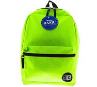 Mochila de la escuela bazic 16 """" Bolsa escolar liviana de lima verde para estudiantes para hombres Viajes Fit de 13 pulgadas porttil porttil 1 paq