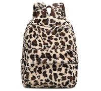 Mochila de Leopardo Esponjosa para Mujeres y Hombres, Diseño Vintage de Guepardo, a la Moda, Y2K, Escuela, Viajes, Espalda, A02-Amarillo, Clásico