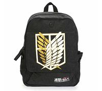 Mochila de lino del Cuerpo de Exploración para los fans de Ataque a los Titanes | Color: negro