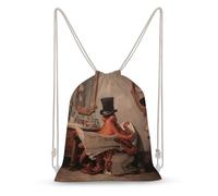 Mochila de lona con cordón para leer periódicos y periódicos de pulpo vintage para hombres y mujeres