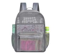 Mochila de malla resistente para estudiantes universitarios, gran capacidad con cómodas correas acolchadas para nadar, lavable, resistente a desgarros, para nadar y practicar deportes, gris, 17inch x