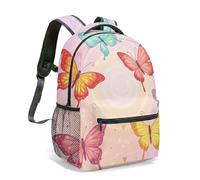 Mochila de mármol de mariposa dorada verde azulado de 16 pulgadas, elegante mochila de lujo con impresión Art Deco para viajes, viajes, bolsa de moda, 12, L, Casual