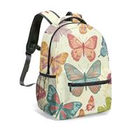 Mochila de mármol de mariposa dorada verde azulado de 16 pulgadas, elegante mochila de lujo con impresión Art Deco para viajes, viajes, bolsa de moda, 16 (Reino Unido), L, Casual