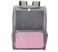 Mochila de Mascotas Qanyegn, Mochila portadora de Mascotas, Mochila para Perros de Gato Transpirable para Caminar Viajes al Aire Libre, Mantenga a Las Mascotas hasta 16.5 Libras (Roseate)