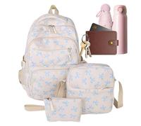Mochila de moda para mujer - Mochila de moda con lazo, ligera, espaciosa, bonita bolsa | turista, lugar de trabajo, ocio, viajero, fin de semana, estudiantes, viajes, escuela, elaboración diaria, azul