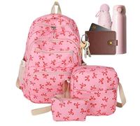 Mochila de moda para mujer, mochila moderna para laptop, resistente al agua, bolsa de lona para universidad, oficina, uso casual, estética femenina, bolsa organizadora segura para viajes, hot pink