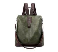 Mochila de mujer PU femenina Europa y América para el tiempo libre mochila de viaje al aire libre mochila antiperros mochilas 15 kg (verde, talla única)