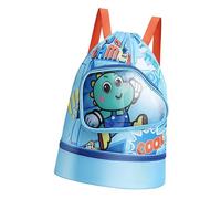 Mochila de natación para niños - húmeda y separada con compartimento para zapatos para guardar el equipo de natación organizado, diseño de dibujos animados, estilo y práctico, correas