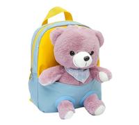 Mochila de oso de peluche - escolar de peluche, paquete de hombros para juguetes blandos, pequeña mochila de viaje, para niños ligera | Girls Boys Preschool Nursery Daycare Kindergar, azul
