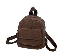 Mochila de pana de terciopelo simple de moda 2022 para hombre o bolsas de hombro, café, Talla única
