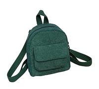 Mochila de pana de terciopelo simple de moda 2022 para hombre o bolsas de hombro, Green, Talla única