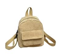 Mochila de pana de terciopelo simple de moda 2022 para hombre o bolsas de hombro, Khaki, Talla única