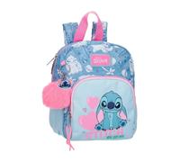 Joumma Disney Stitch Hearts Mochila de Paseo pequeña Azul 19x24x10 cms Poliéster 4,56L