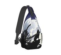 Mochila de Pecho para Hombre y Mujer, Compatible con Starry Sky Full Moon Wolf Shoulder Backpack Crossbody para Senderismo/Acampada/Correr, Mochila antirrobo Informal y de Gran Capacidad