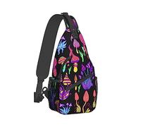Mochila de Pecho para Hombre y Mujer, Compatible con Trippy Fantastic Mushrooms, Mochila de Hombro Cruzada para Senderismo/Camping/Correr, Mochila antirrobo Informal y de Gran Capacidad